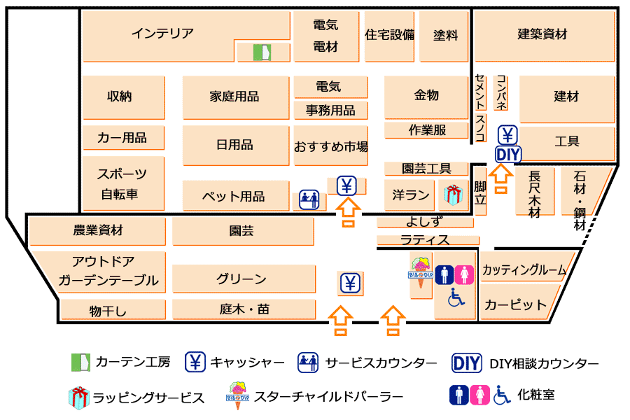 メイクマン石垣店・フロア案内図